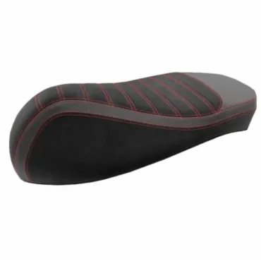 buddydek alcantara streep Sport (made in EU) vespa zwart/rood past op gts 125cc, gts 250cc, gts 300 (euro4), gts alle mod.