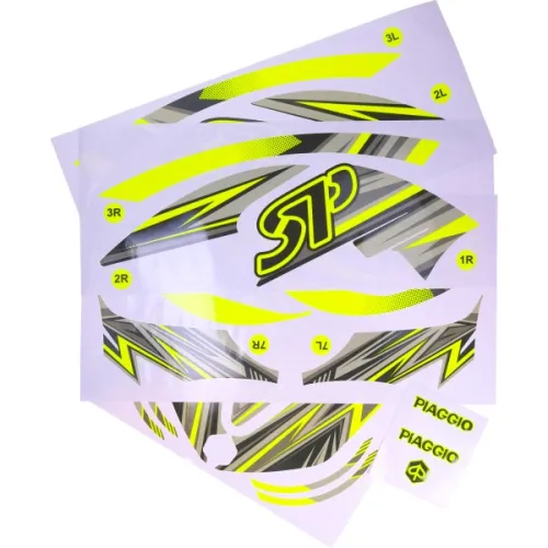 stickerset GP1 geel fluor 16-delig past op zip sp