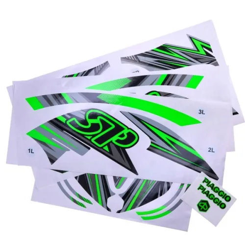 stickerset GP1 groen fluor 16-delig past op zip sp