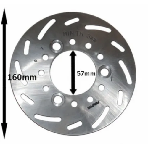 remschijf DMP rvs voor 160mm past op mio, sfx, sym dd 2t