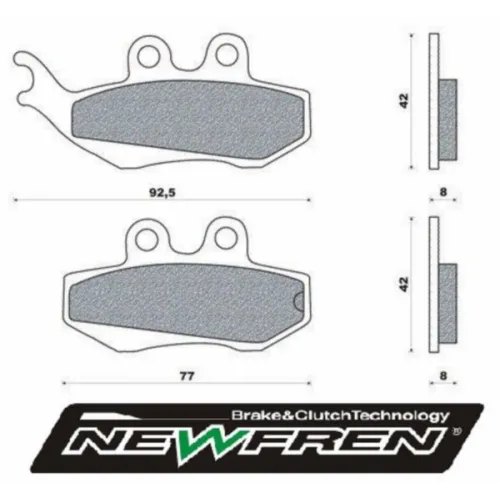 remblokset newfren voor past op dna, dna 180cc, dt50lc, rs1, rs1999, runner 180cc, runner pro, rx, tzr, xsm, xtm fd0195