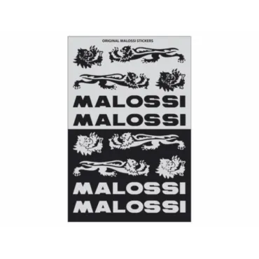 stickerset malossi zwart/zilver 12-delig past op piaggio, vespa 3314154