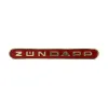 sticker woord [zundapp] langwerpig rood/chroom