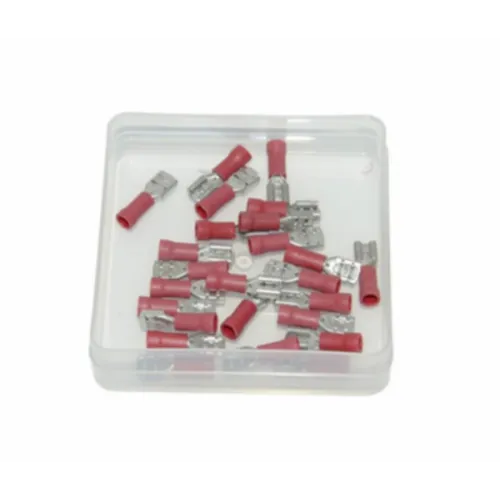 kabelstekker plat vrouw rood 4.8mm 25pcs