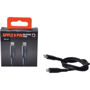 oplaadkabel optiline silicone usb C apple 8 pin 60cm zwart 91784