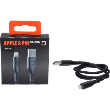 oplaadkabel optiline silicone usb A apple 8 pin 60cm zwart 91781