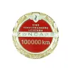 sticker logo 100.000 km Jubileum incl. speldje rood past op zundapp