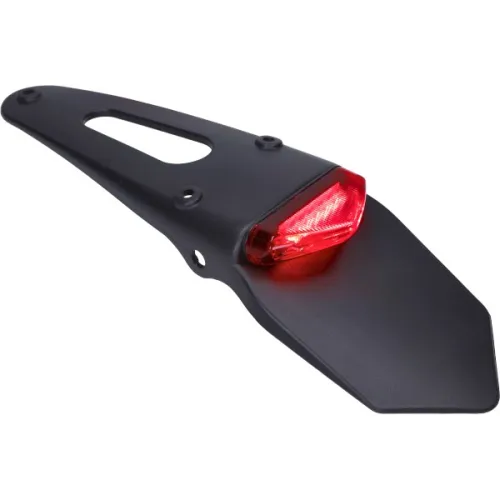 achterspatbord DMP + ledverlichting zwart past op bromfiets, motorfiets, otr, sm