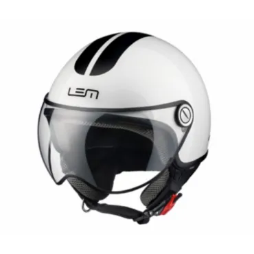 helm lem demi-jet coolmax glossy roger XS 53/54 wit/zwart