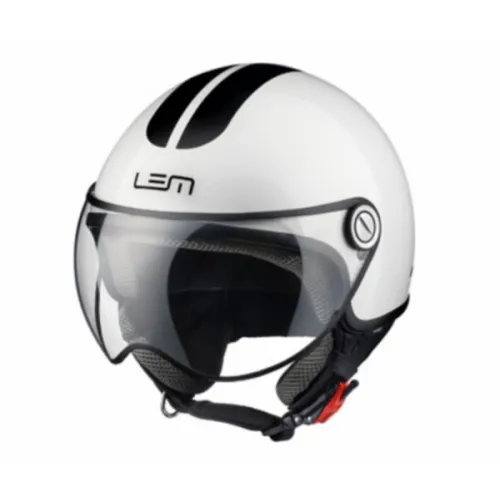 helm lem demi-jet coolmax glossy roger L 59/60 wit/zwart