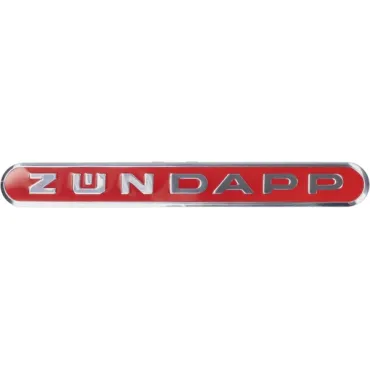 sticker woord [zundapp] langwerpig alu/rood