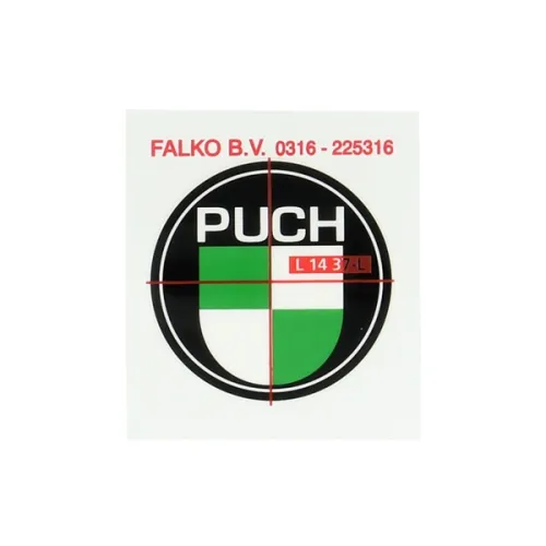 logo 40mm zwart/wit/groen past op puch