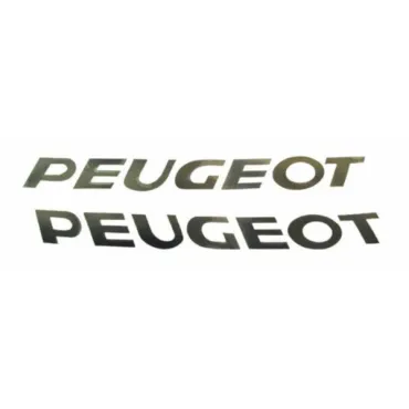 sticker woord [peugeot] zwart 2-delig