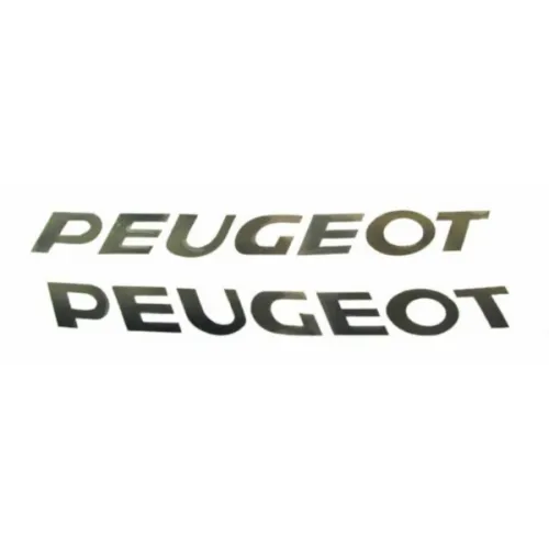 sticker woord [peugeot] zwart 2-delig