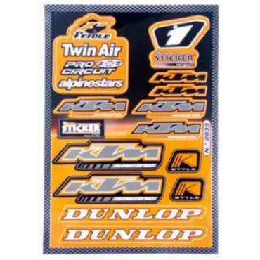 stickerset falko sponsor dunlop/ktm/twin air oranje 13-delig past op univ 982039