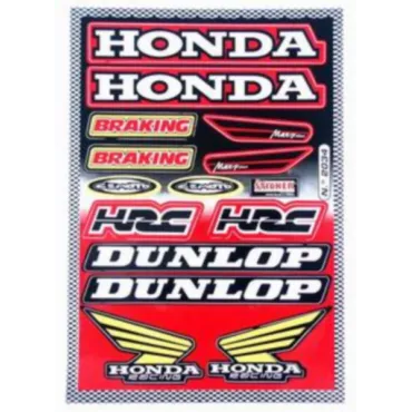 stickerset falko sponsor dunlop/honda/hrc rood 14-delig past op univ 982034