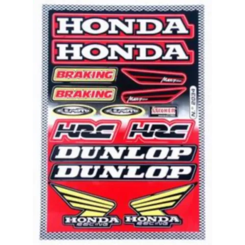 stickerset falko sponsor dunlop/honda/hrc rood 14-delig past op univ 982034