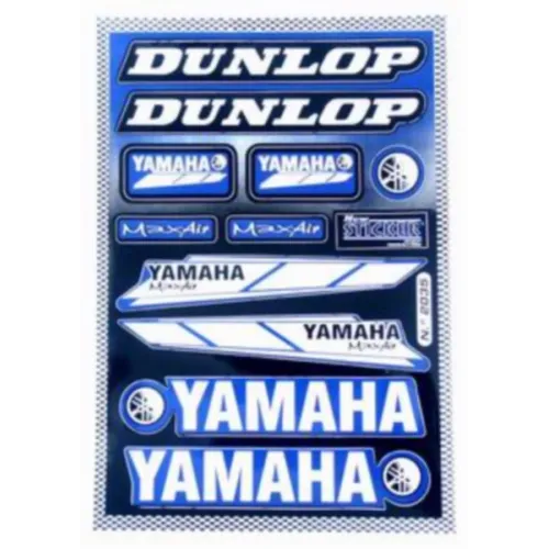 stickerset falko sponsor dunlop/max air/yamaha blauw 11-delig past op univ 982035