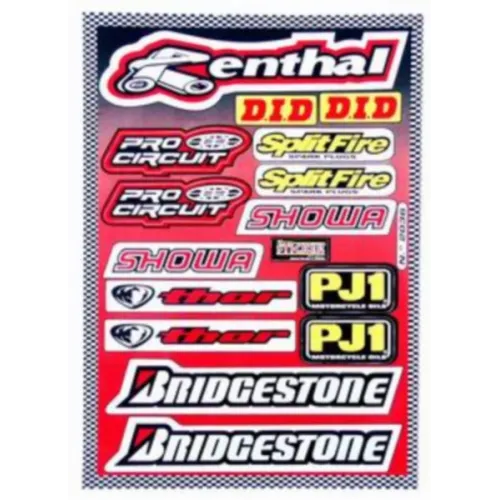 stickerset falko sponsor bridgestone/renthal/showa/splitfire rood 15-delig past op univ 982036