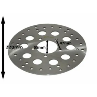 remschijf inoxRVS voor 220mm past op ks50