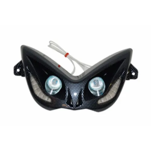 koplamp DMP halogeen met led knipperlichten carbon past op aerox