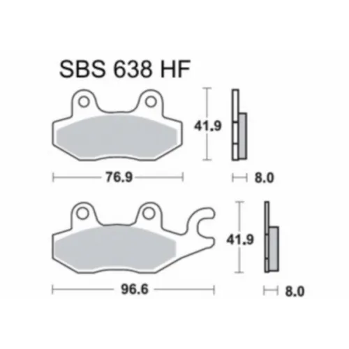 remblokset sbs voor past op filly, gpr, k-pipe, new dink, sento, silence, tzr 134hf