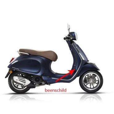 beenschild Piaggio origineel mat blauw 288/a past op primavera 1b003620000dy