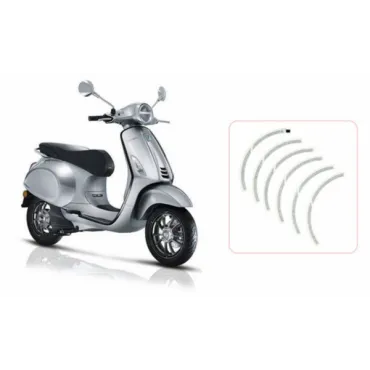 stickerset Piaggio origineel voorwiel zwart past op elettrica, primavera, sprint 2h002849000a3