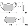 remblokset sbs achter past op agility 16inch, kxr 250cc, people, super-8, super-9, tgb 154hf