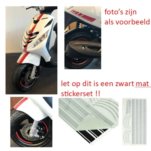 stickerset sport euro-2/4/5 AMG zwart mat 14-delig past op zip2000