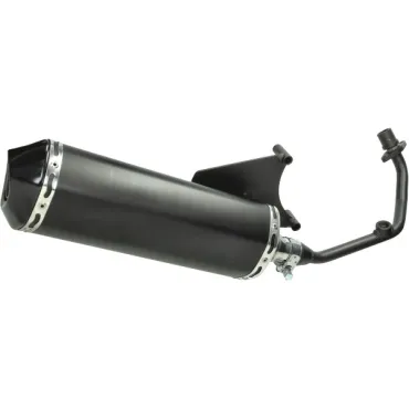 uitlaat cpl (made in EU) euro-4 (model akrapovic) zwart/zwart past op zip 4t 3v