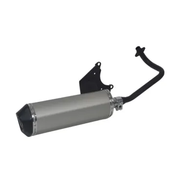 uitlaat cpl ovaal (made in EU) (model akrapovic) euro-2 alu/zwart past op lx 4t, primavera, sprint, vespa S 4t-2v