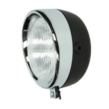 koplamp DMP rond classic zwart past op maxi, puch