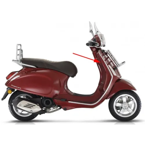 beenschild Piaggio origineel rood metallic 880/a past op primavera touring 1b003620000yr5