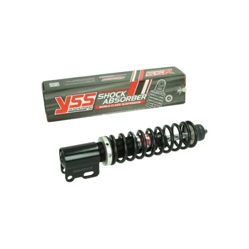 schokbreker yss voorvork verstelbaar 210mm zwart past op et2-et4, lxv, vespa lx, vespa S, zip sp