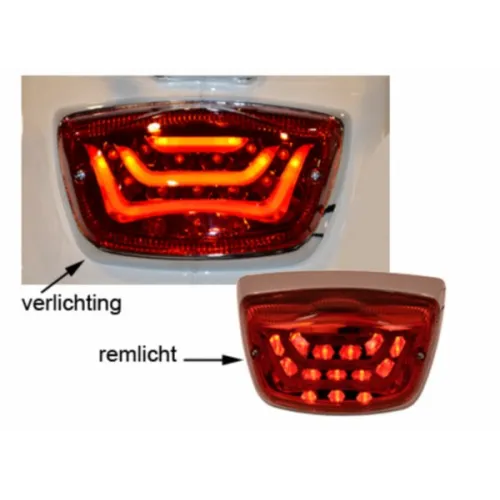 achterlicht DMP led rood past op lxv, vespa lx, vespa S