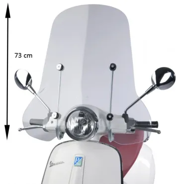 windscherm Piaggio origineel + bev. set hoog helder 73cm past op elettrica, primavera 1b001042