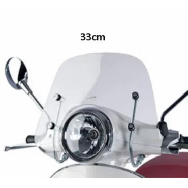 windscherm Piaggio origineel + bev. set laag 33cm helder past op primavera 1b000811