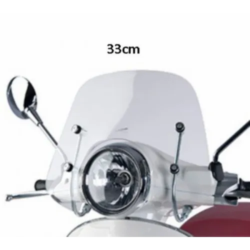 windscherm Piaggio origineel + bev. set laag 33cm helder past op primavera 1b000811