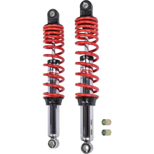 schokbrekerset yss 360mm chroom/rood past op simson, kreidler rd220-03-15p-xd